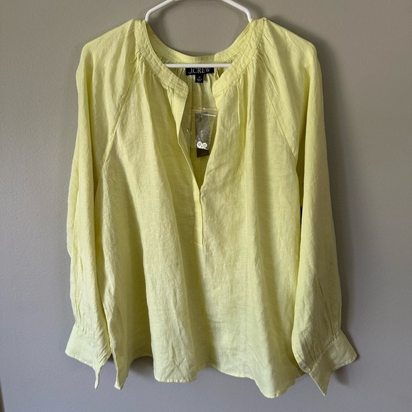 NWT J.Crew Cabana Linen Top Yellow 2X - Picture 7 of 7